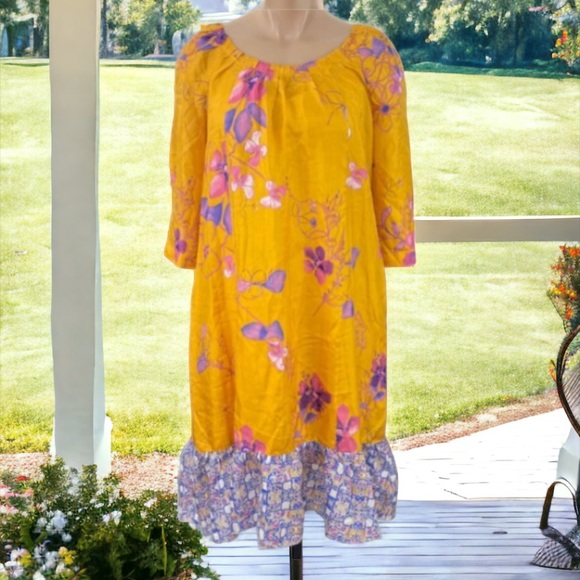 ANTHROPOLOGIE VANESSA VIRGINIA RAINFOREST SILK RAINFOREST DRESS SIZE SMALL - Picture 6 of 16